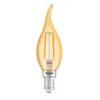 Bombilla vela candela LED Gold Filamento punta torcida 4W 2400K E14