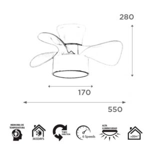 Ventilador pequeño FLY dimensiones