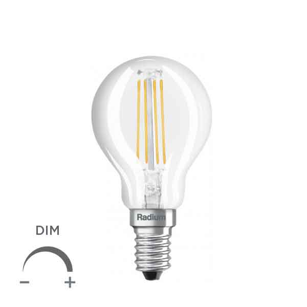 Bombilla esférica LED filamento E14 Regulable DIM Bombilla esférica LED filamento E14 Regulable DIM