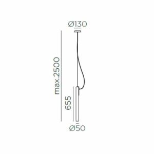 Lámpara suspendida vertical Oslo LED - Dimensiones