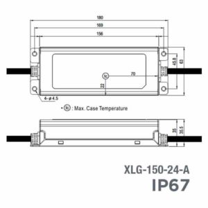 Driver LED tensión constante 150W MeanWell XLG-150-24-A
