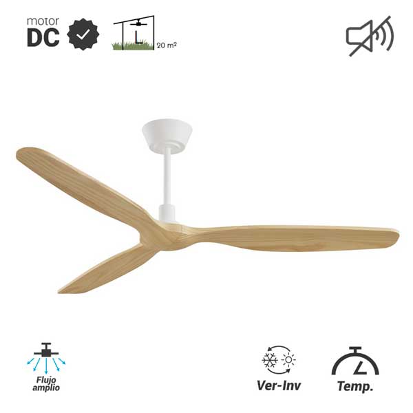 Ventilador de techo Balcony Neo palas de madera natural IP44 Ventilador de techo Balcony Neo palas de madera natural IP44