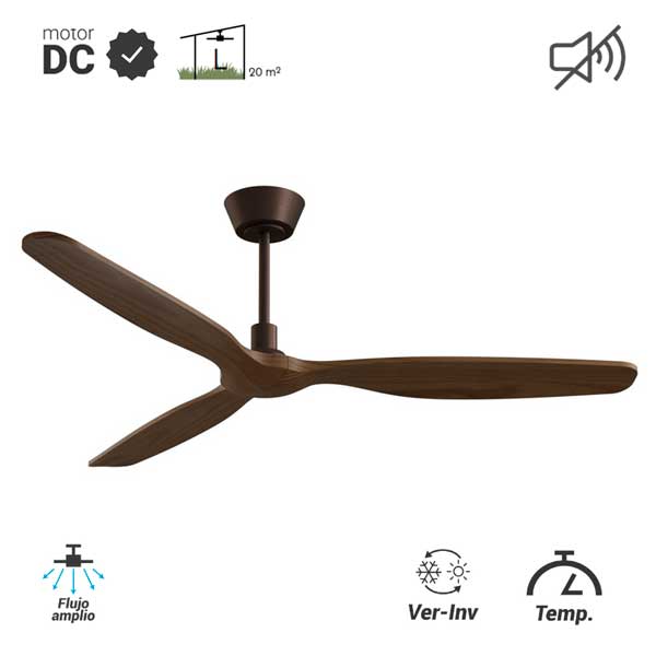Ventilador de techo Balcony Neo palas de madera natural IP44 Ventilador de techo Balcony Neo palas de madera natural IP44