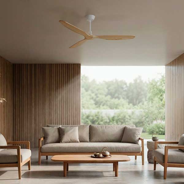 Ventilador de techo Balcony Neo palas de madera natural IP44 Ventilador de techo Balcony Neo palas de madera natural IP44