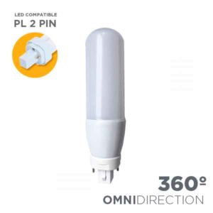 Bombilla LED sustitución PL-D G24q 2 pines 10W 990 lúmenes