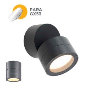 Aplique exterior Saler GX53 IP65 abatible y orientable