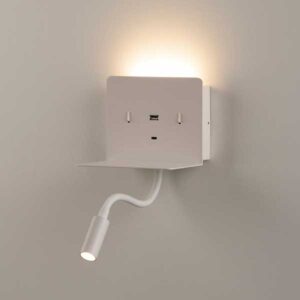 Aplique de pared Calma 6W con lector 3W y cargador USB USBC