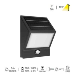 Aplique solar Egna LED para exterior IP54 sensor