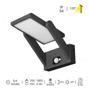 Aplique solar Proa LED exterior orientable IP54
