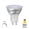 Bombilla LED GU10 6.5W 2700K 3000K 4000K Regulable DIM 36º luz puntual