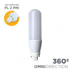 Bombilla LED sustitución PL G24q 2 pines 10W 1300 lúmenes
