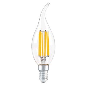Bombilla vela candela LED filamento 4W 2700K E14 punta torcida
