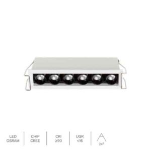 Downlight lineal LED empotrable Cold Mini 3L 6L 12L Switch CCT