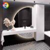 Espejo iluminado con luz LED Bari 81W media circunferencia customizable