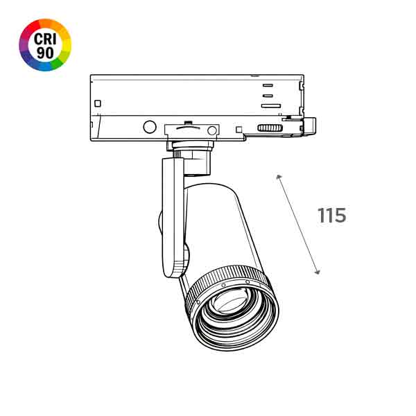 Foco proyector orientable Spectra S3 12W SPOT.jpg Foco proyector orientable Spectra S3 12W SPOT