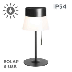 Lámpara portátil solar Deco LED 2.8W DIM USB IP54