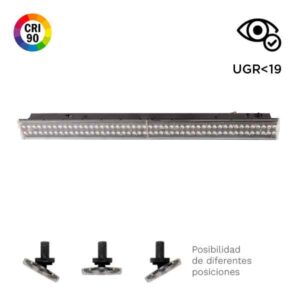 Luminaria Lineal LED VIC LINE TILT abatible para Carril Trifásico