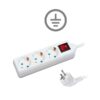 Base múltiple 3 salidas Schuko interruptor y 1,5m cable
