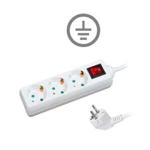 Base múltiple 3 salidas Schuko interruptor y 1,5m cable