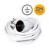 Prolongador alargadera 5 metros Schuko cable color blanco