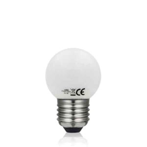 Bombilla esférica LED 1W E27 Blanca Opal