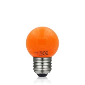 Bombilla esférica LED 1W E27 Naranja