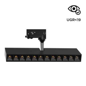 Proyector lineal LED abatible y orientable para carril trifásico 20W y 32W