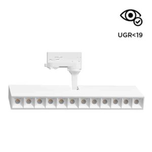 Proyector lineal LED abatible y orientable para carril trifásico 20W y 32W