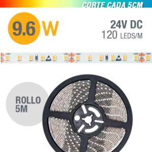 Tira LED 9.6W 24V IP20 5CM-CUT - Rollo 5 Metros