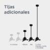Tijas D21 para ventilador de techo Anne Victoria Alma Nox Balcony