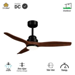 Ventilador de techo con luz Balcony M palas de madera natural (1070)